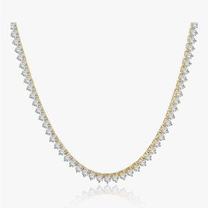 Kose 20inch 3 prong Cubic Zirconia Tennis Necklace for Women